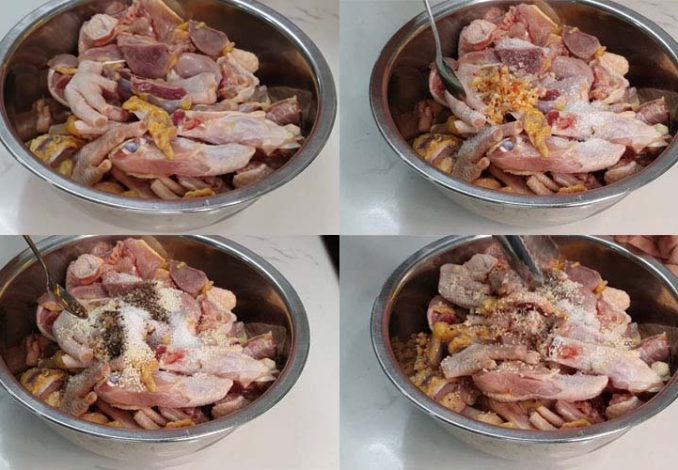 Ướp gà từ 1 - 2 tiếng để gà được thấm gia vị hơn