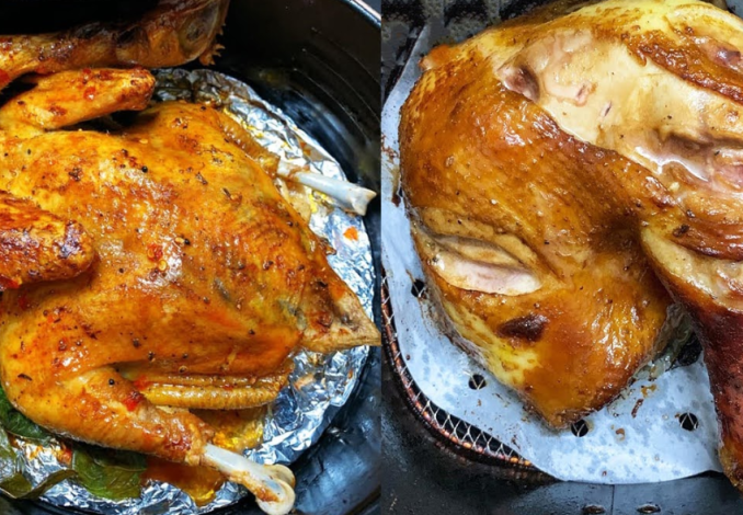 Thịt gà sẽ được chiên giòn bên ngoài và mềm và thấm đều gia vị bên trong