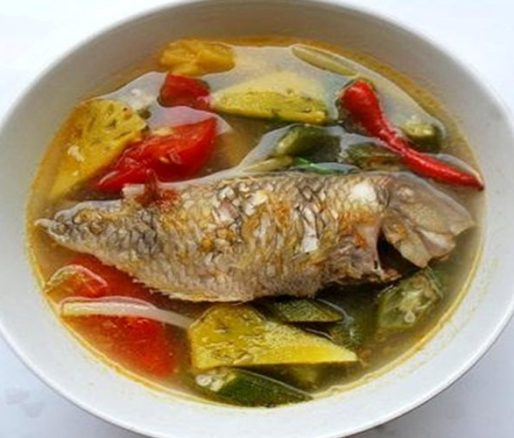 Thành phẩm món cá mó nấu canh chua