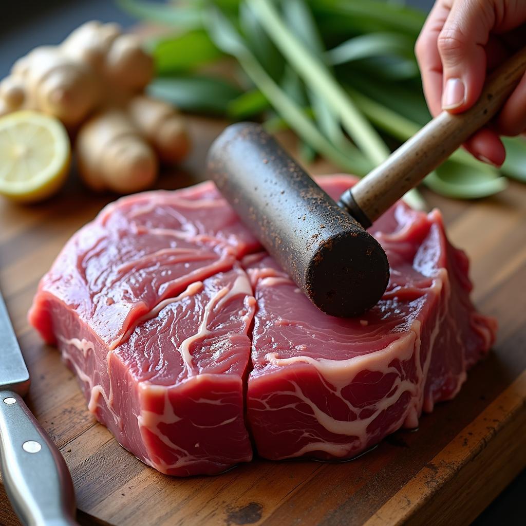 So che thịt trâu luộc sả đúng cách giúp thịt mềm ngon không bị dai