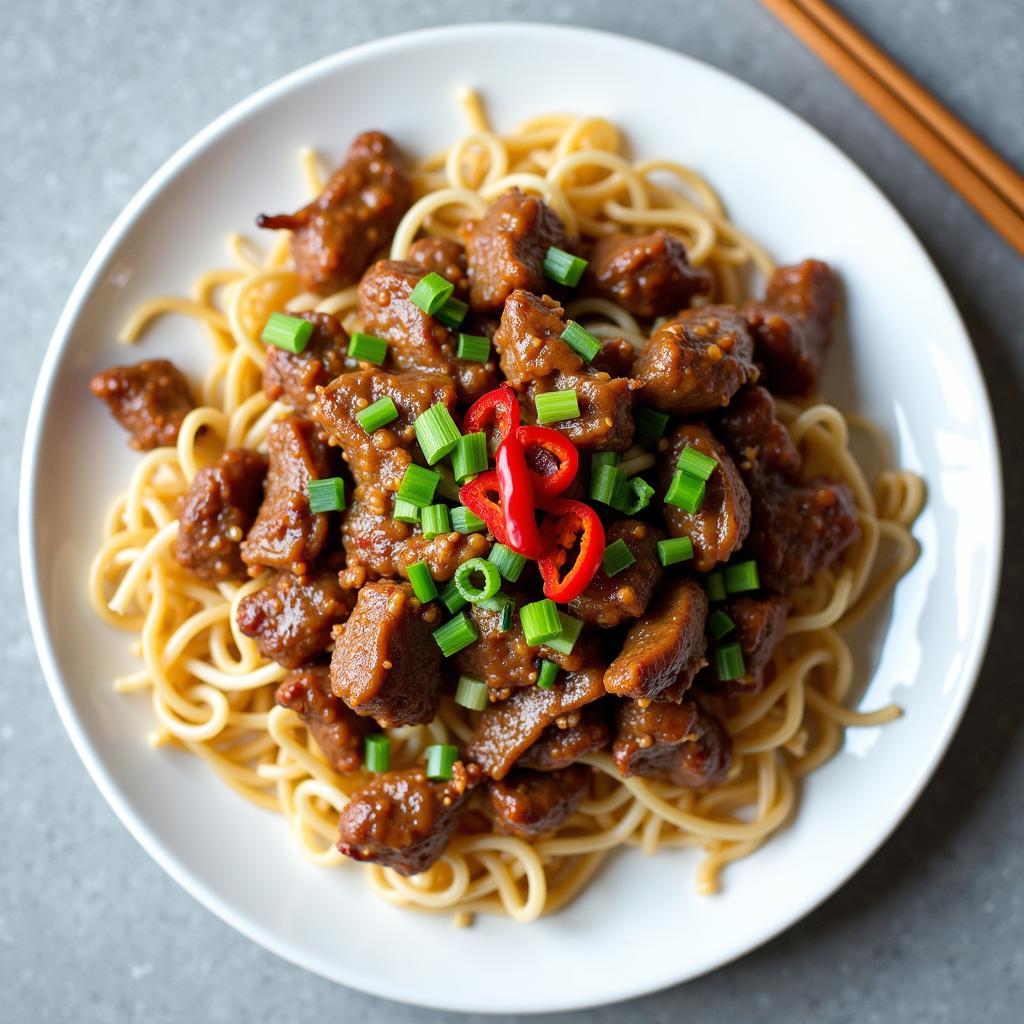 Thịt trâu xào giá đỗ thành phẩm đẹp mắt, thịt mềm giá giòn